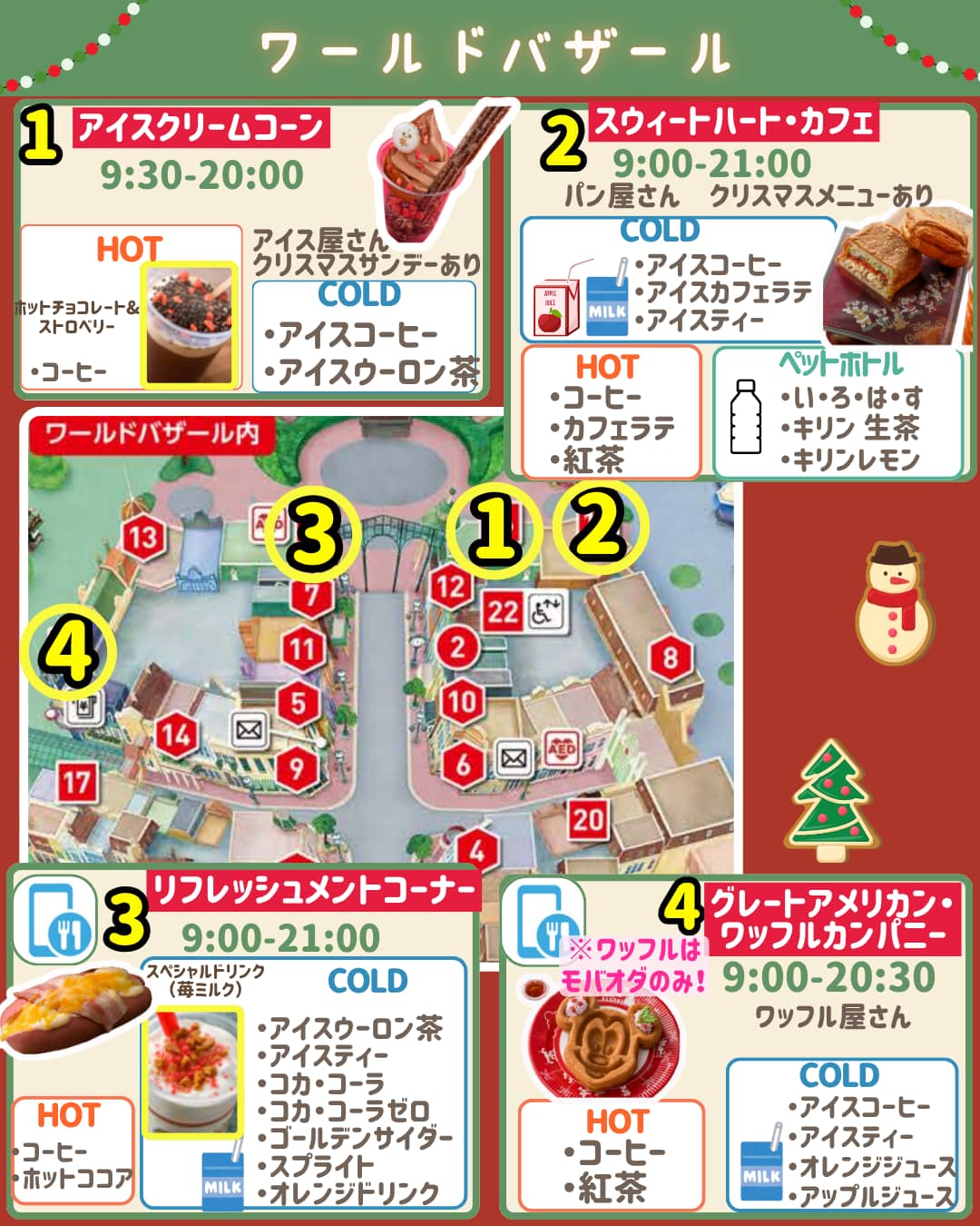 ディズニーランドフリードリンクワールドバザール対象店舗